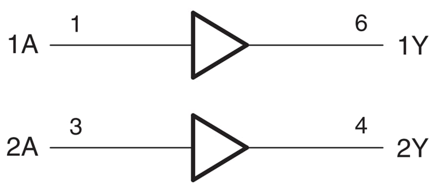 Applikations-Schaltungsdiagramm - Texas Instruments SN74AUP2G34 Stromsparendes Dual-Buffer-Gate
