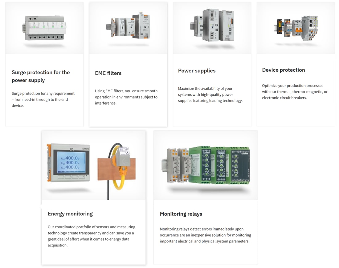 Tabelle - Phoenix Contact Leistungszuverlässigkeitslösungen