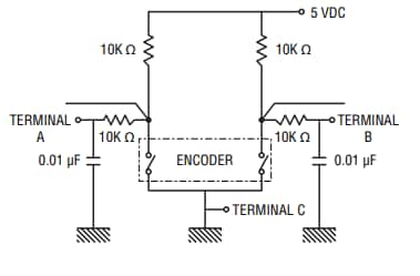 Applikations-Schaltungsdiagramm - Bourns PEC06 Inkrementelle Mikro-Encoder von 6 mm