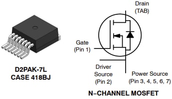 onsemi NVBG050N170M1 Siliciumcarbid-MOSFET (SiC)