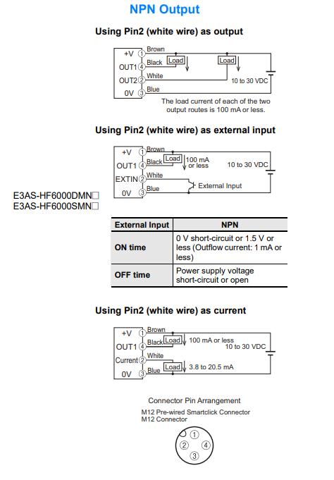 Applikations-Schaltungsdiagramm - Omron Industrial Automation E3AS-HF ToF- Lasersensoren