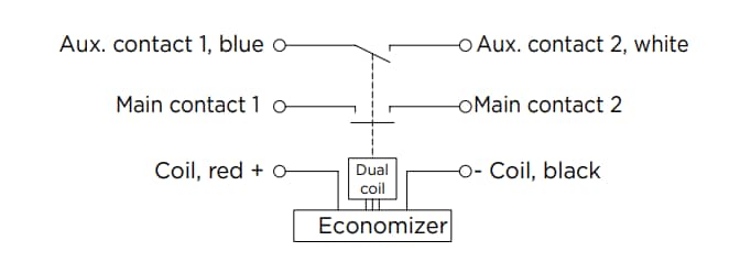 Applikations-Schaltungsdiagramm - TE Connectivity ECPN und ECPS Hochspannungs-DC-Schaltschütze