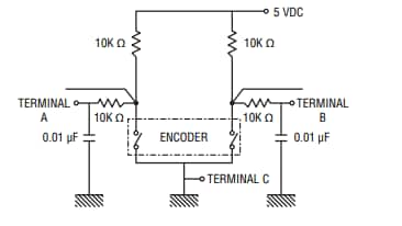 Applikations-Schaltungsdiagramm - Bourns PEC05 Inkrementelle Mikro-Encoder von 5 mm