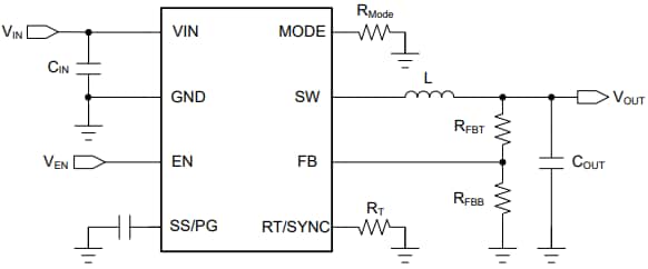 Schaltplan - Texas Instruments TPS54x38 Synchrone Abwärtswandler