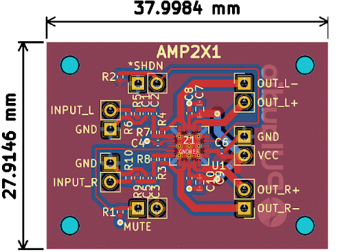 Infografik - PUI Audio AMP2X1 2-Kanal-Audioverstärker-Platine