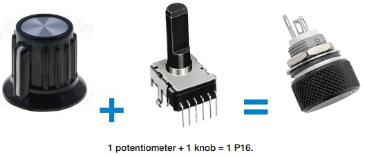 Infografik - Vishay / Sfernice P16FNM Cermet-Knopf-Potentiometer