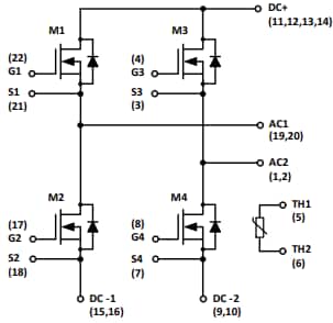 Schaltplan - onsemi NXH015F120M3F1PTG Siliciumcarbid (SiC)-Modul