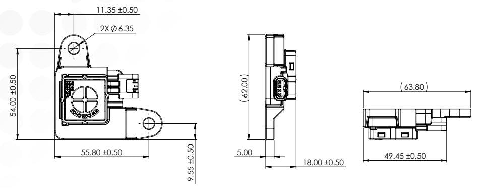 Technische Zeichnung - Sensata Technologies MGD Resonix™ Sensoren zur Erkennung von Kühlmittellecks