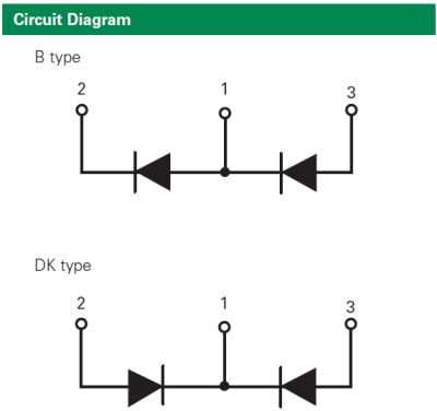 Schaltplan der Littelfuse Gleichrichter-Leistungsdiodenmodule Gehäuse S Schaltplan der Littelfuse Gleichrichter-Leistungsdiodenmodule Gehäuse S