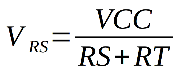 Voltage over RS as a function of RT