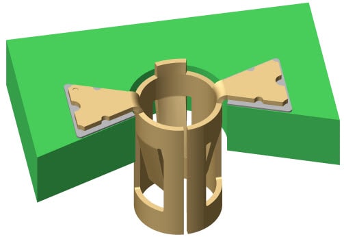 Cutaway PCB zeigt montierten SYCAMORE Kontakt